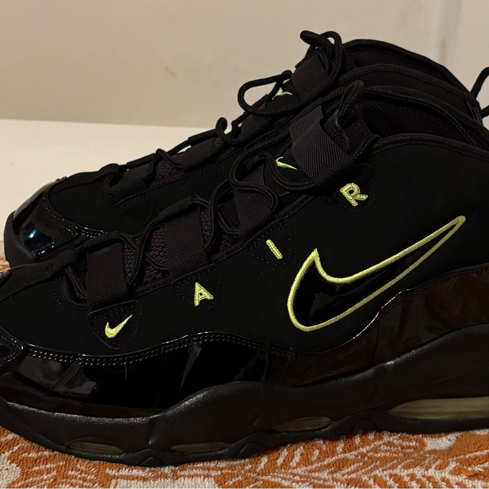 Nike Uptempo ‘95 Black and Neon Yellow Sneakers
